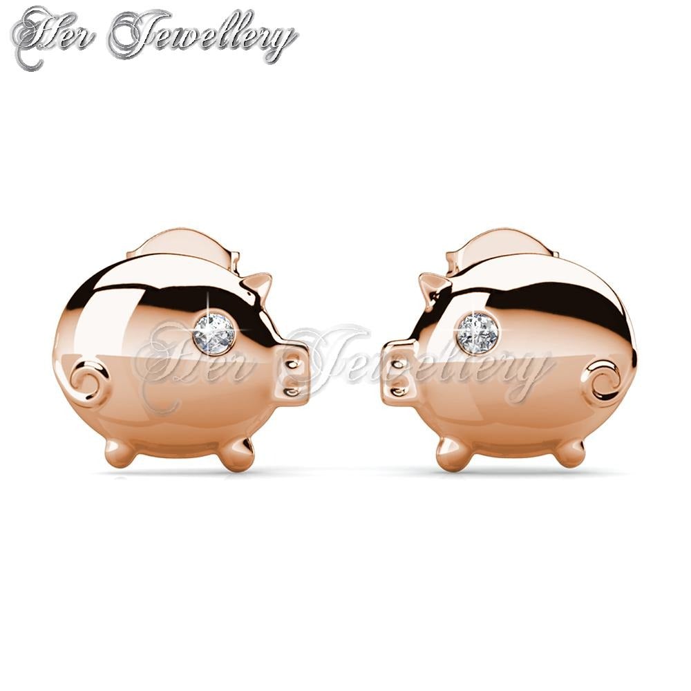 Swarovski Crystals Miss Piggy Earrings - Her Jewellery