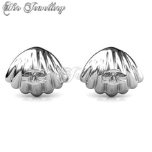 Swarovski Crystals Seashell Pearl Earrings - Her Jewellery
