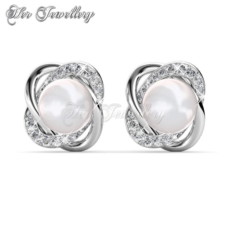 Swarovski Crystals Simply Pearl Earrings‏ - Her Jewellery