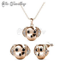 Swarovski Crystals Beagle Set (Rose Gold) - Her Jewellery