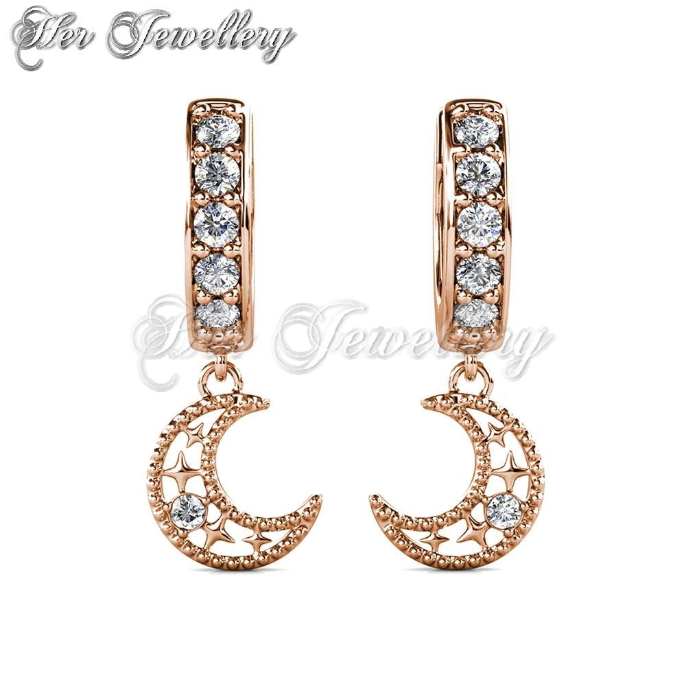 Swarovski Crystals Starry Cresent Earrings - Her Jewellery