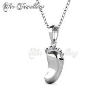 Swarovski Crystals Joyful Feet Pendant - Her Jewellery