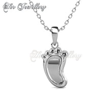 Swarovski Crystals Joyful Feet Pendant - Her Jewellery