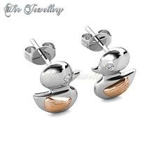 Swarovski Crystals Little Duck Earrings‏ - Her Jewellery