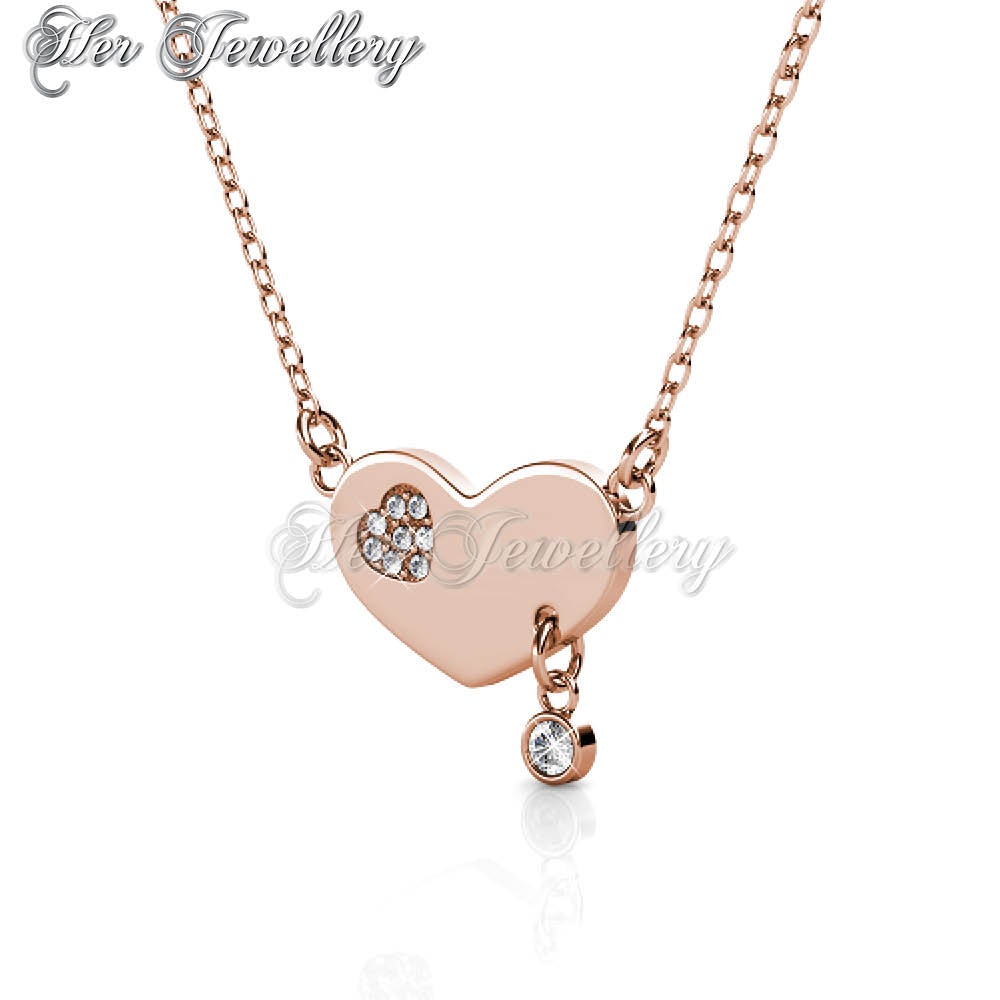 Swarovski Crystals Amour Pendant (Rose Gold) - Her Jewellery