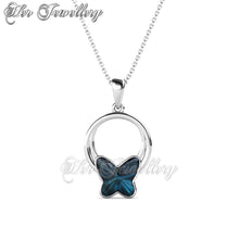 Swarovski Crystals Butterfly Cerulean Pendant - Her Jewellery