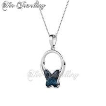 Swarovski Crystals Butterfly Cerulean Pendant - Her Jewellery