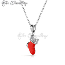 Swarovski Crystals Christmas Socks Pendant - Her Jewellery