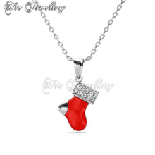 Swarovski Crystals Christmas Socks Pendant - Her Jewellery
