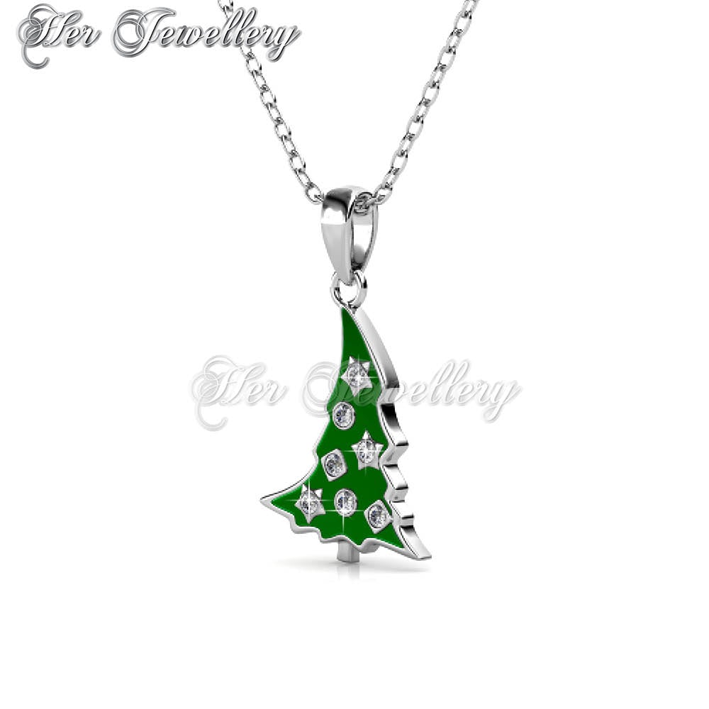 Swarovski Crystals Christmas Tree Pendant - Her Jewellery