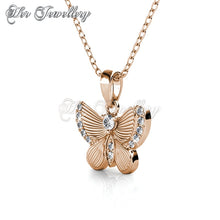 Swarovski Crystals Chrysalis Butterfly Pendant (Rose Gold) - Her Jewellery