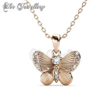 Swarovski Crystals Chrysalis Butterfly Set (Rose Gold) - Her Jewellery