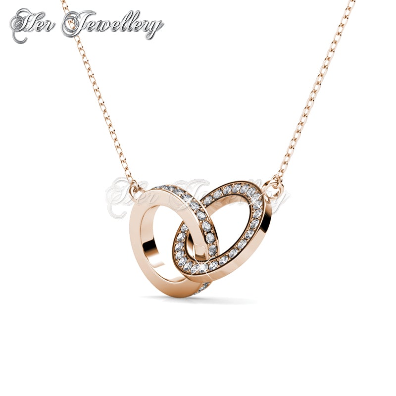 Swarovski Crystals Circle Twin Pendant (Rose Gold) - Her Jewellery