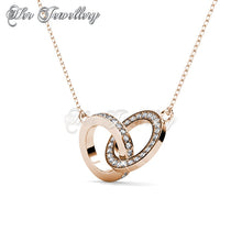 Swarovski Crystals Circle Twin Pendant (Rose Gold) - Her Jewellery
