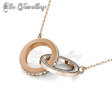 Swarovski Crystals Circle Twin Pendant (Rose Gold) - Her Jewellery