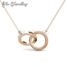 Swarovski Crystals Circle Twin Pendant (Rose Gold) - Her Jewellery