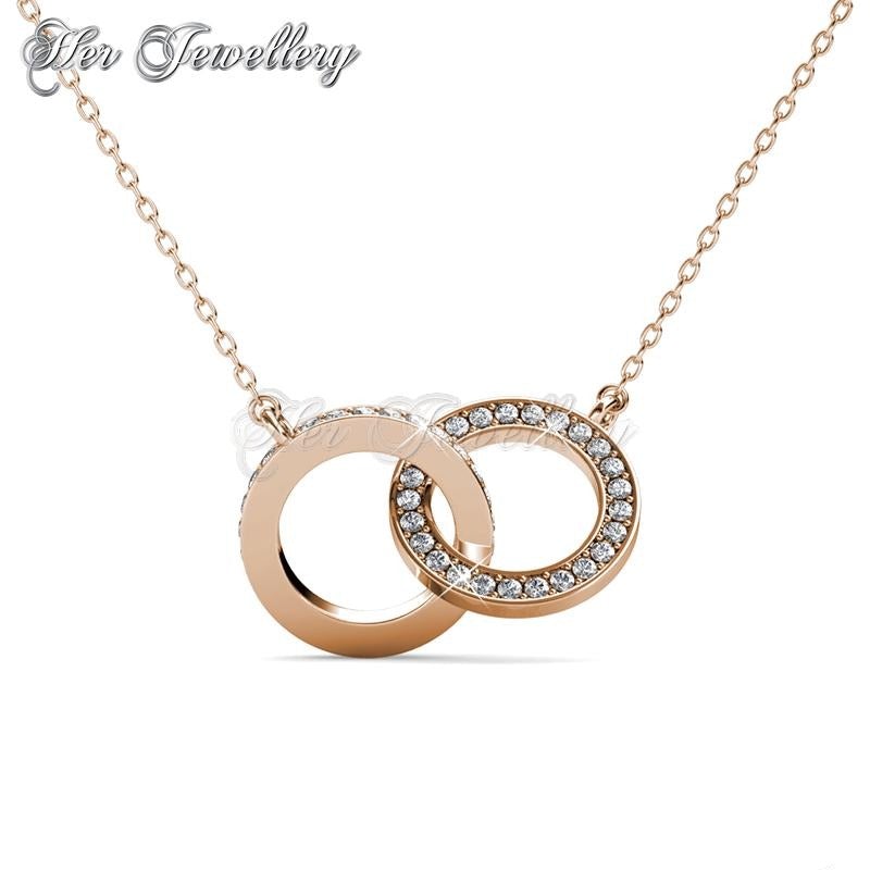 Swarovski Crystals Circle Twin Pendant (Rose Gold) - Her Jewellery