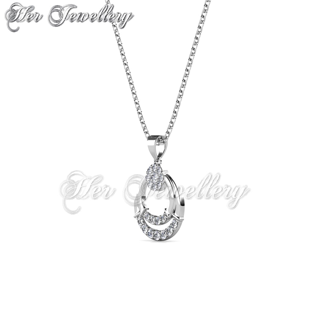 Swarovski Crystals Cresent Stone Pendant - Her Jewellery