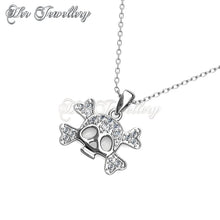 Swarovski Crystals Cross Skull Pendant‏ - Her Jewellery