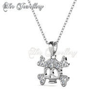 Swarovski Crystals Cross Skull Pendant‏ - Her Jewellery