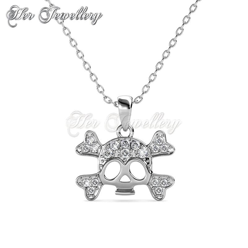 Swarovski Crystals Cross Skull Pendant‏ - Her Jewellery