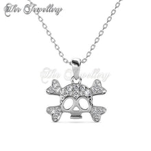 Swarovski Crystals Cross Skull Pendant‏ - Her Jewellery