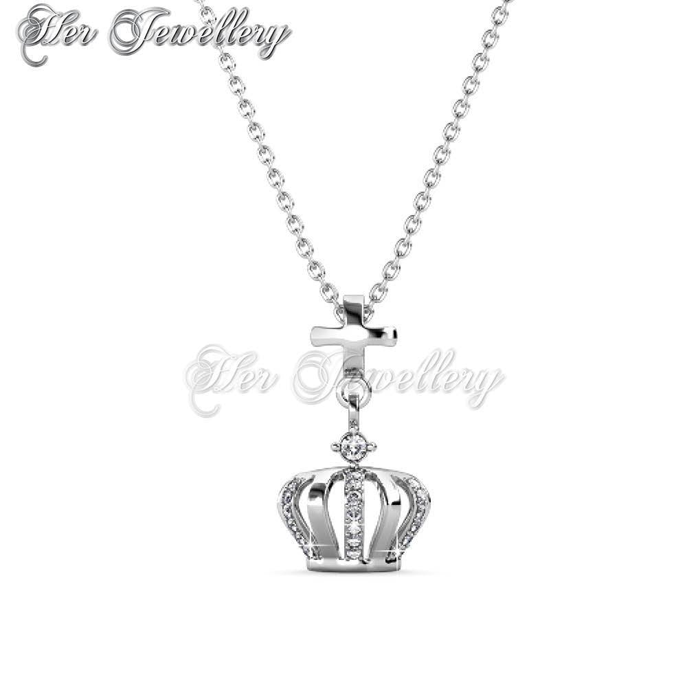 Swarovski Crystals Crown Cross Pendant‏ - Her Jewellery