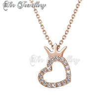 Swarovski Crystals Crown Love Pendant ‏ - Her Jewellery