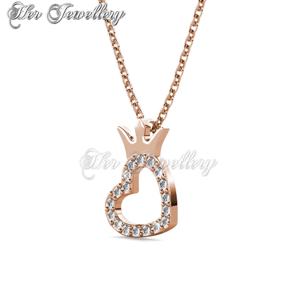 Swarovski Crystals Crown Love Pendant ‏ - Her Jewellery