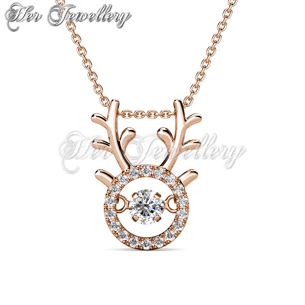 Swarovski Crystals Dancing Antlers Pendant - Her Jewellery