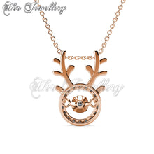 Swarovski Crystals Dancing Antlers Pendant - Her Jewellery