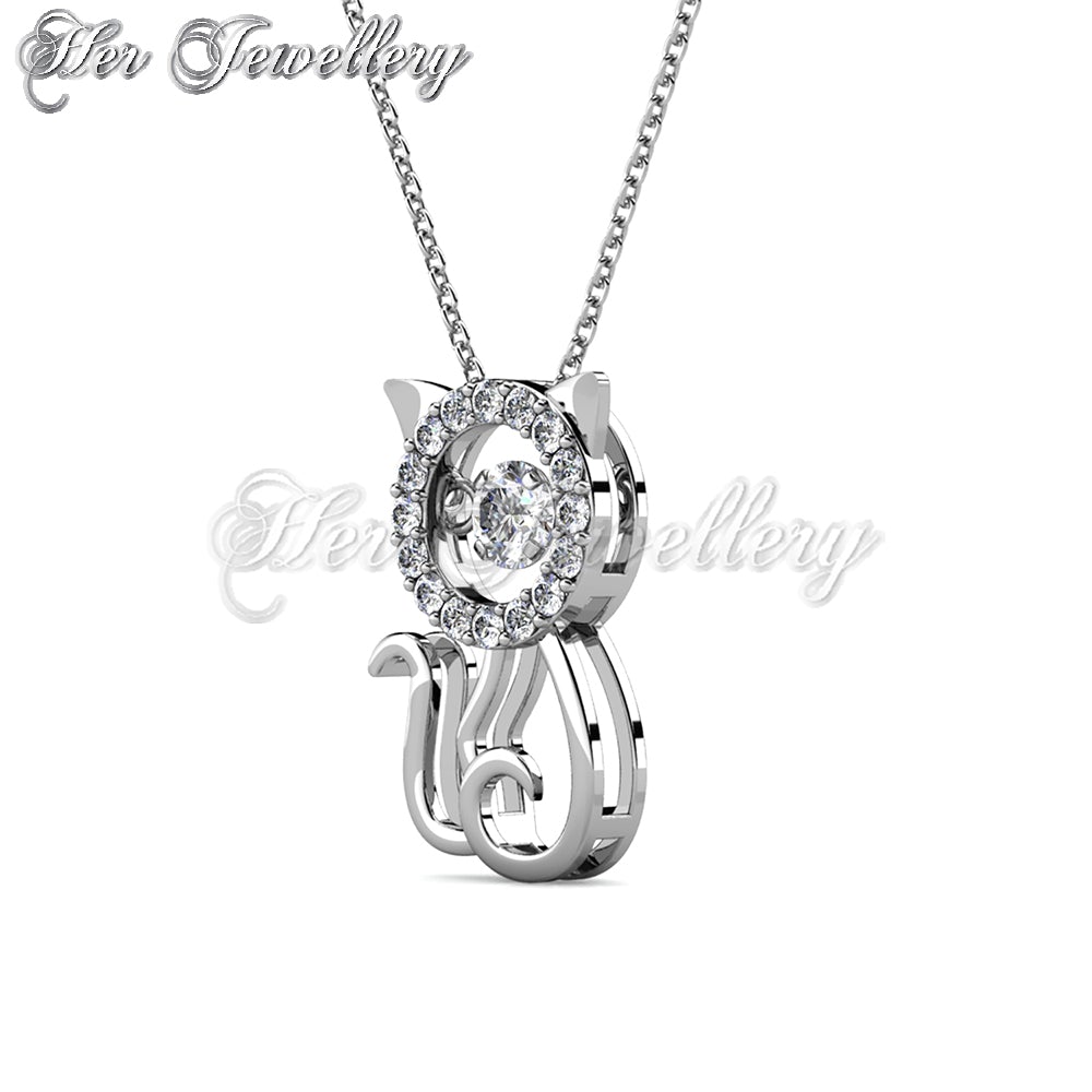 Swarovski Crystals Dancing Kitty Pendant - Her Jewellery