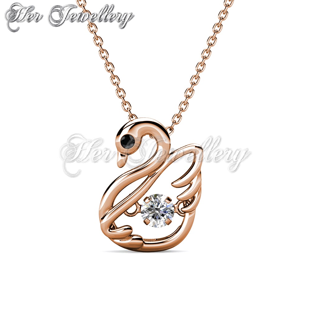 Swarovski Crystals Dancing Swan Pendant - Her Jewellery