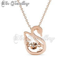 Swarovski Crystals Dancing Swan Pendant - Her Jewellery