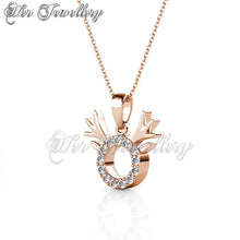 Swarovski Crystals Deer Antlers Pendant - Her Jewellery