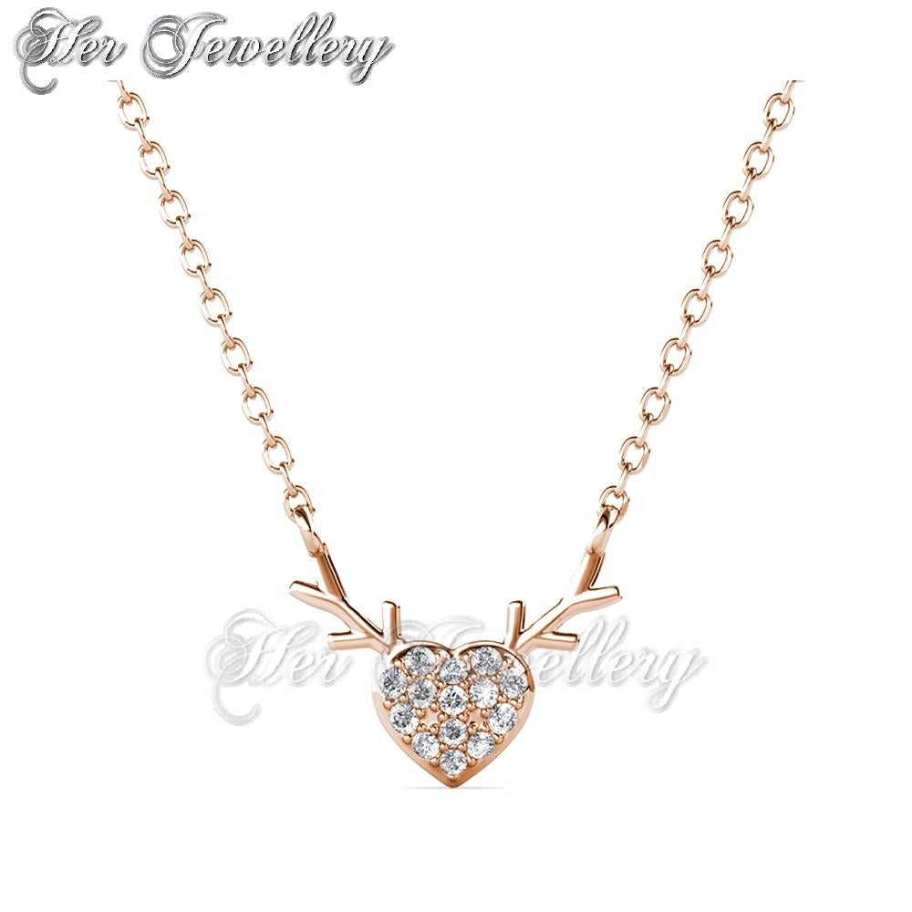 Swarovski Crystals Antlers Love Pendant - Her Jewellery