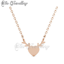 Swarovski Crystals Antlers Love Pendant - Her Jewellery