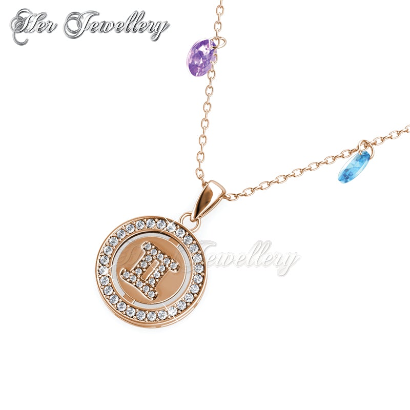 Swarovski Crystals Disc Crystal Pendant (Rose Gold) - Her Jewellery