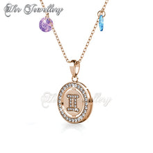 Swarovski Crystals Disc Crystal Pendant (Rose Gold) - Her Jewellery