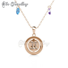 Swarovski Crystals Disc Crystal Pendant (Rose Gold) - Her Jewellery