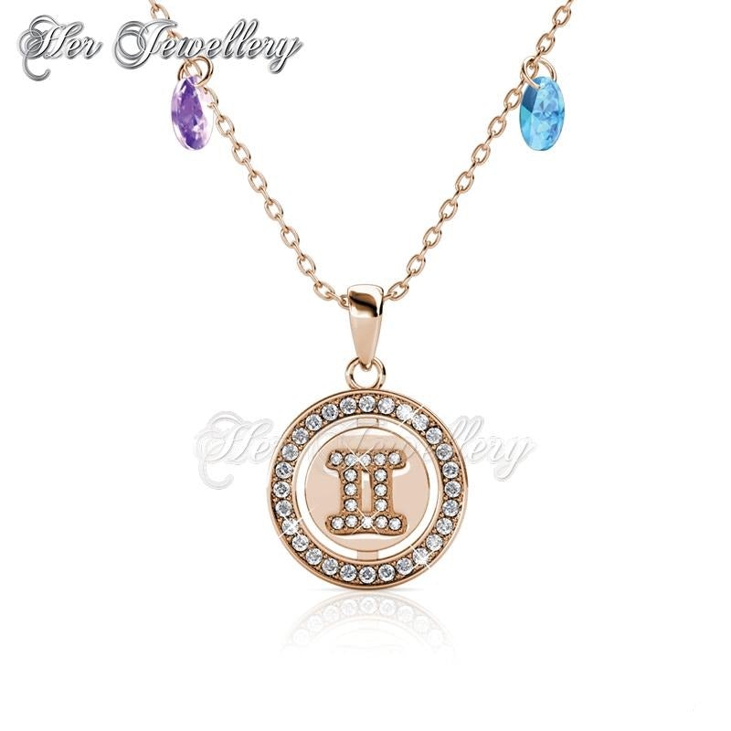 Swarovski Crystals Disc Crystal Pendant (Rose Gold) - Her Jewellery