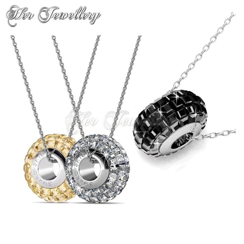 Swarovski Crystals Disco Ball Pendant Bundle (Jet Black + White + Champagne) - Her Jewellery