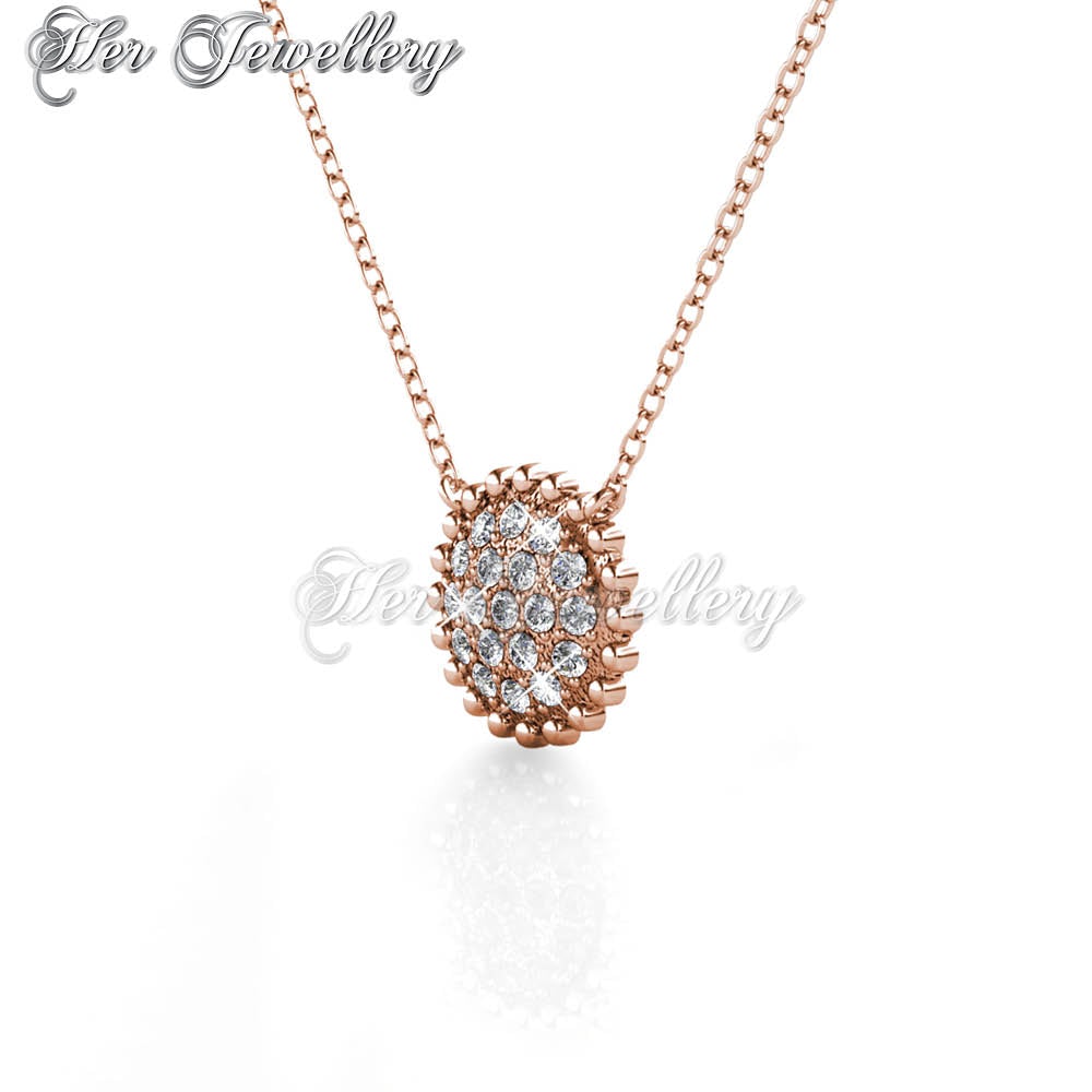 Swarovski Crystals Disk Flower Pendant (Rose Gold) - Her Jewellery