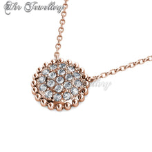 Swarovski Crystals Disk Flower Pendant (Rose Gold) - Her Jewellery