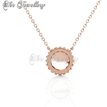 Swarovski Crystals Disk Flower Pendant (Rose Gold) - Her Jewellery