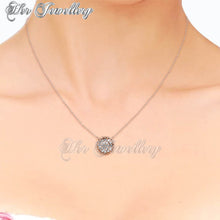 Swarovski Crystals Disk Flower Pendant (Rose Gold) - Her Jewellery