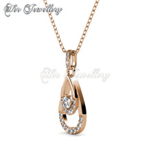 Swarovski Crystals Duo Drop Pendant (Rose Gold) - Her Jewellery