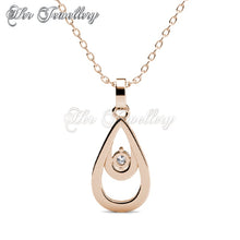 Swarovski Crystals Duo Drop Pendant (Rose Gold) - Her Jewellery