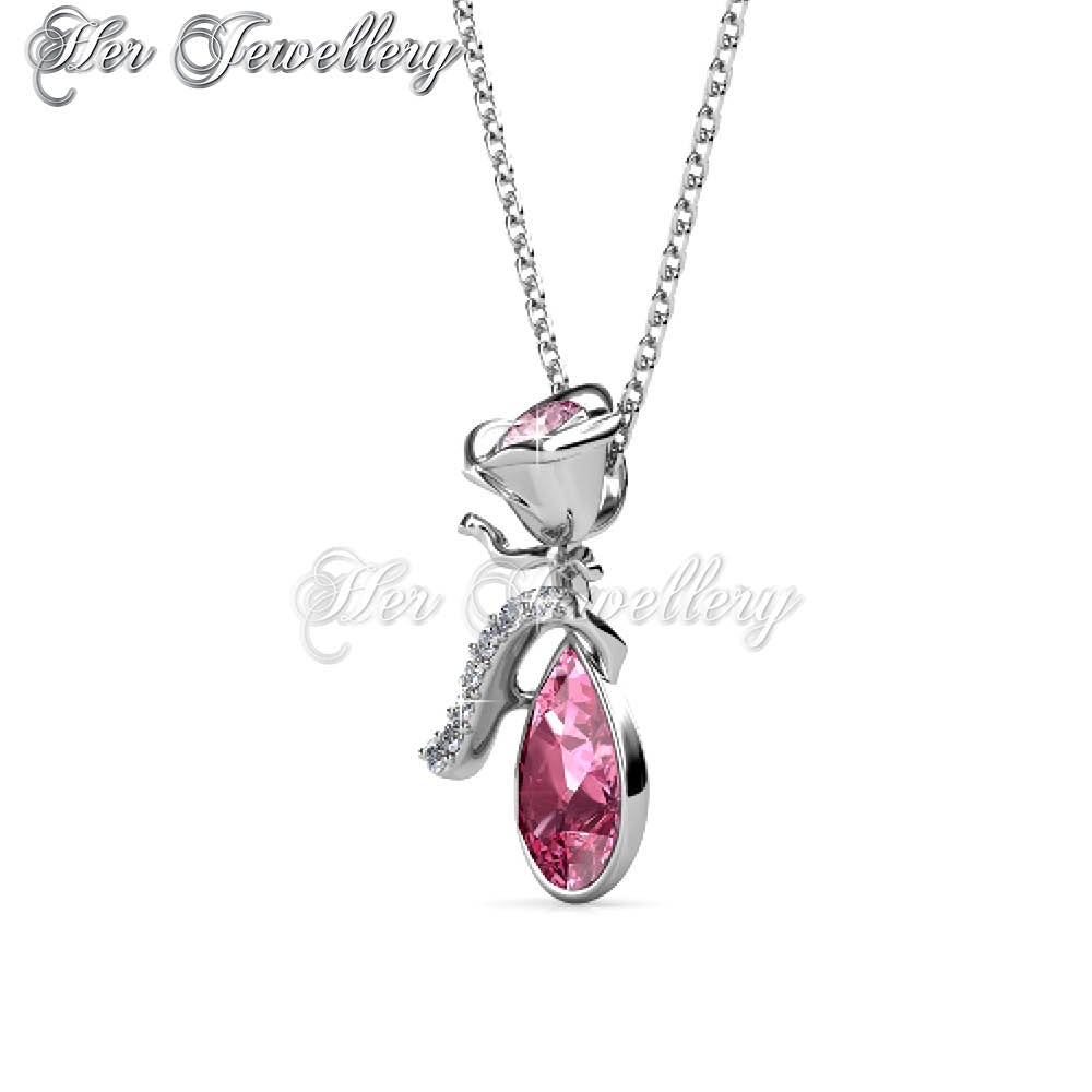 Swarovski Crystals Flower Dew Pendant‏ - Her Jewellery