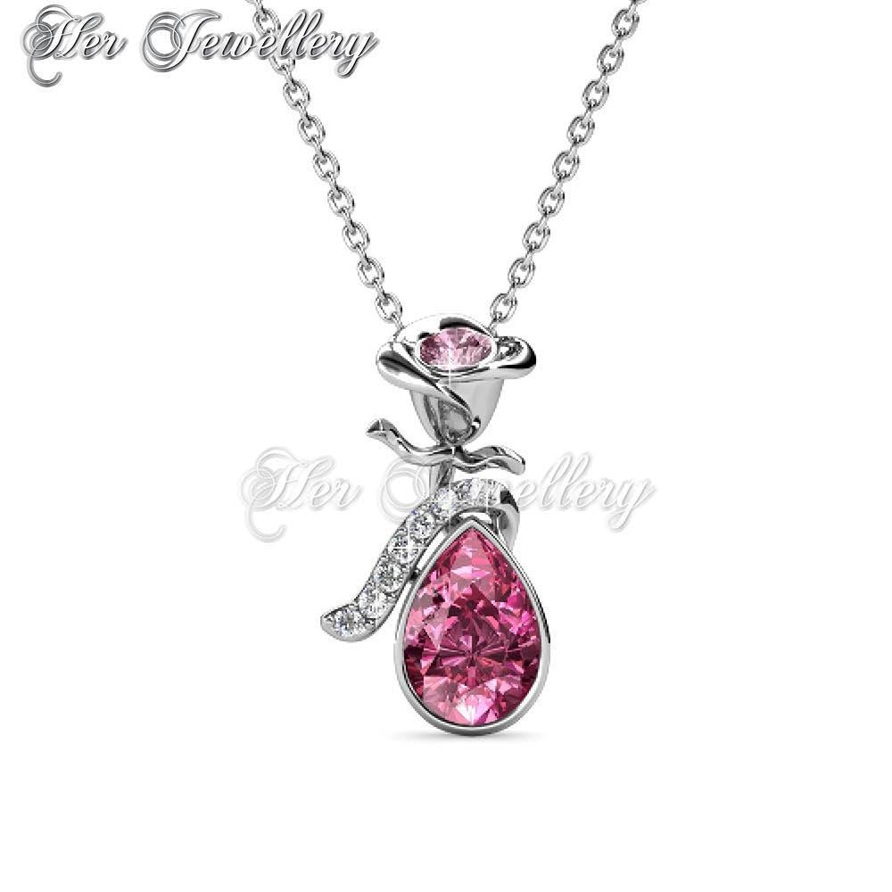 Swarovski Crystals Flower Dew Pendant‏ - Her Jewellery